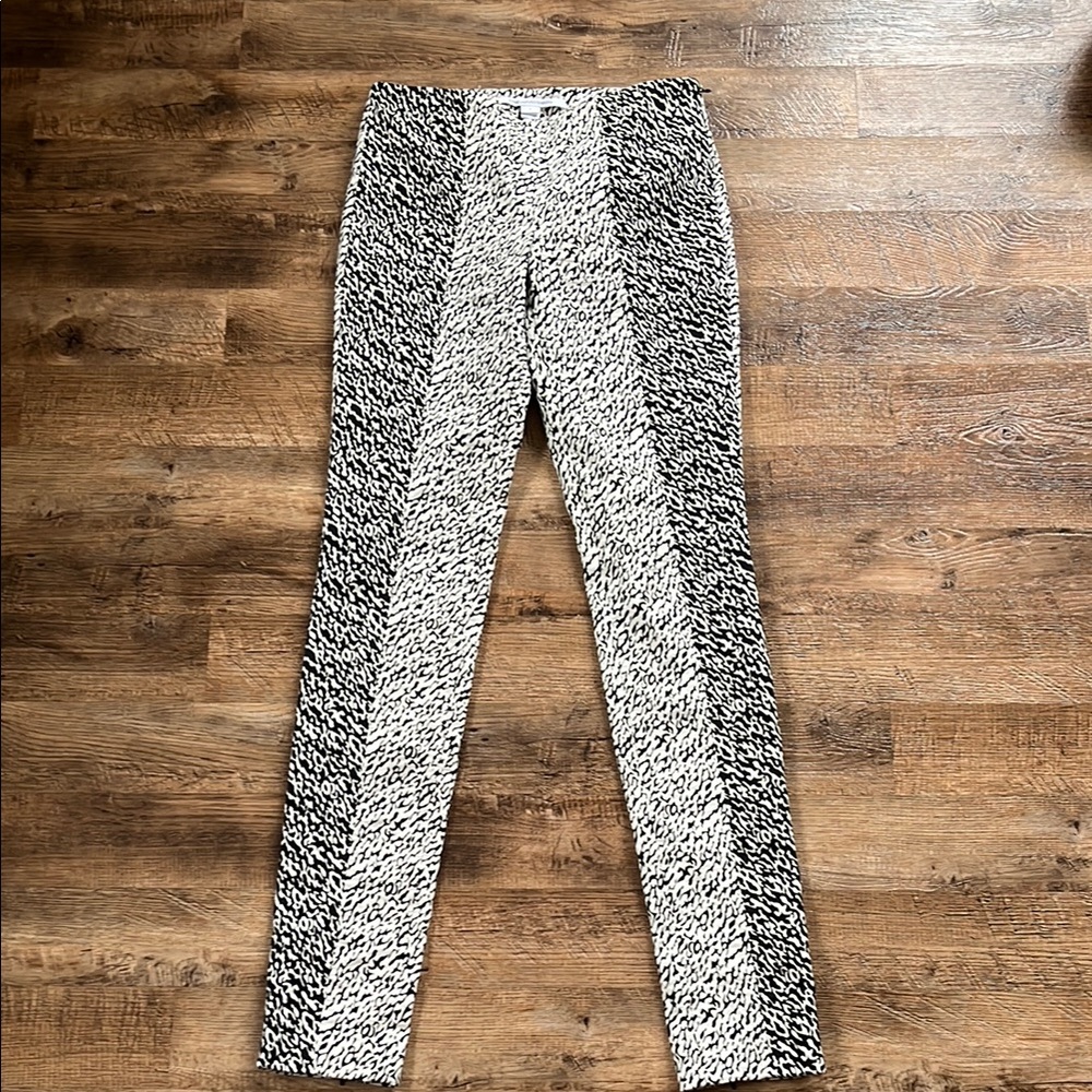 Diane Von Furstenberg Black and White Patterned Pants